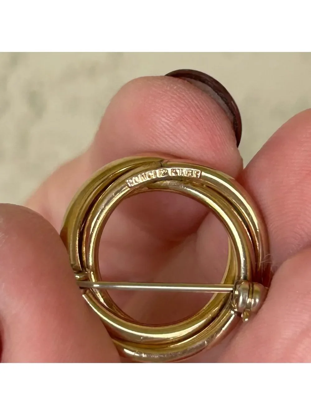 Vintage Runci 80’s 12K Gold Filled Intertwined Brooch/Pin